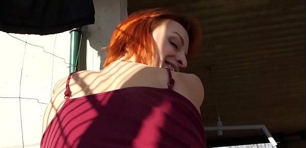  Redhead anorexic punker street whore sucking cock really good
